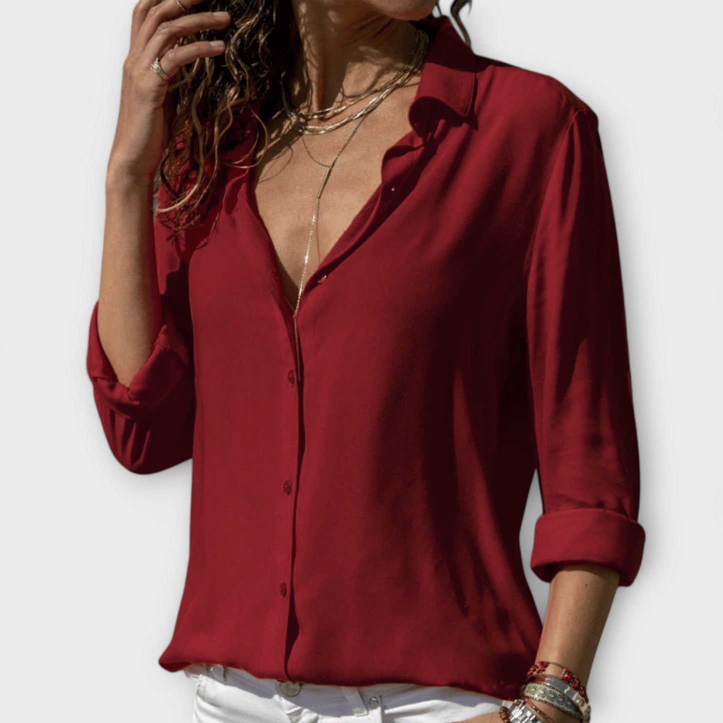 Willow | Classic Button Down Long Sleeve Blouse