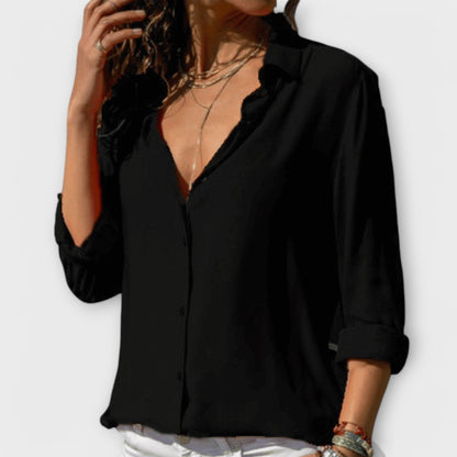 Willow | Classic Button Down Long Sleeve Blouse