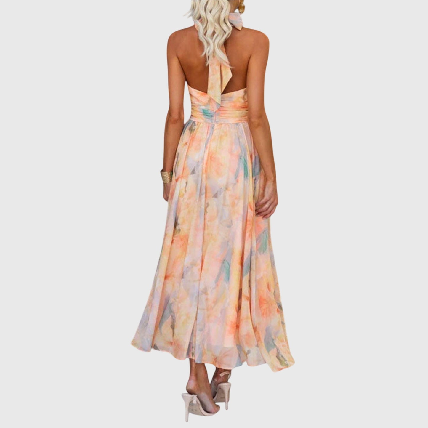 Willow | Halter Neck Maxi Chiffon Dress