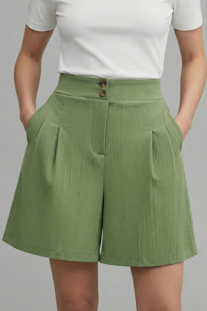 Stella | High Waisted Wide Leg Tailored Shorts