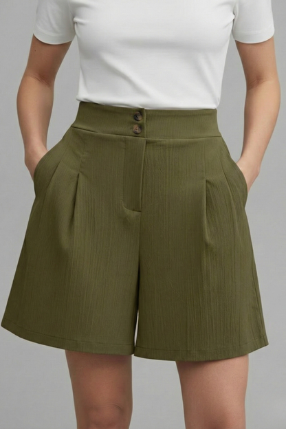 Stella | High Waisted Wide Leg Tailored Shorts