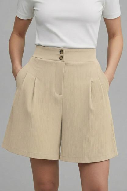 Stella | High Waisted Wide Leg Tailored Shorts