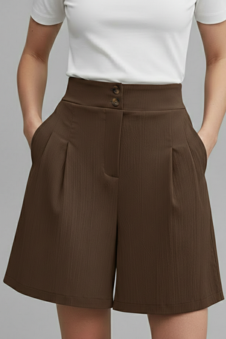 Stella | High Waisted Wide Leg Tailored Shorts