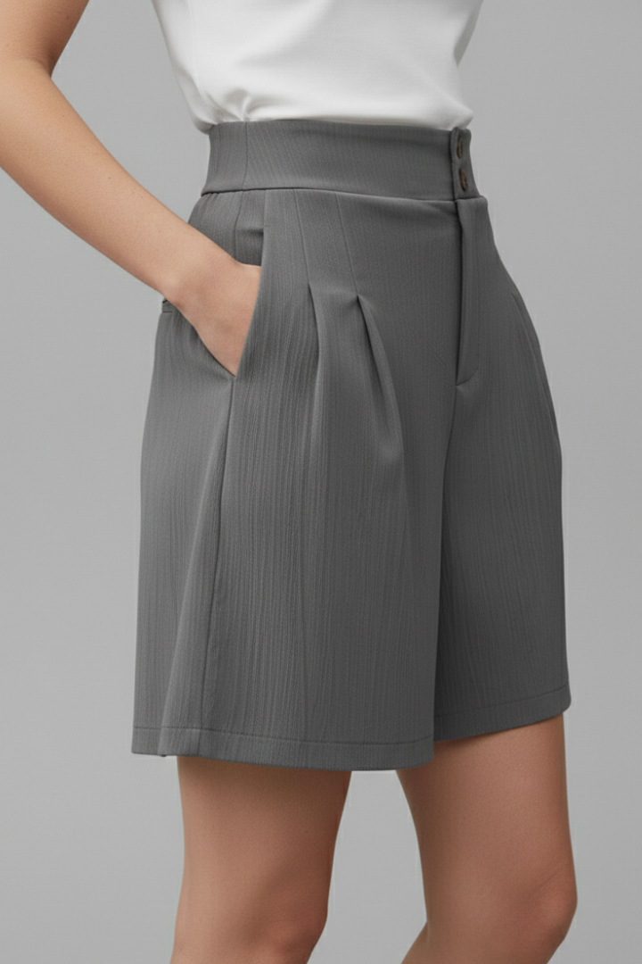 Stella | High Waisted Wide Leg Tailored Shorts