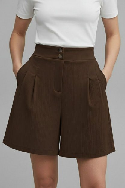Stella | High Waisted Wide Leg Tailored Shorts