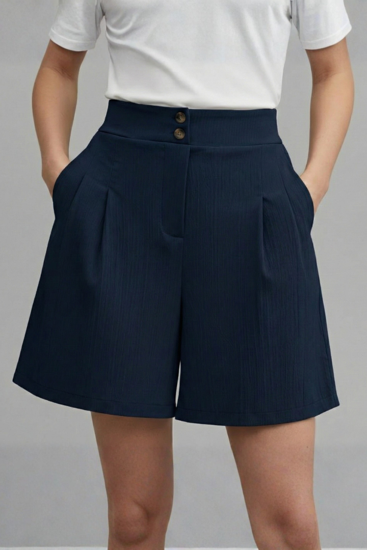 Stella | High Waisted Wide Leg Tailored Shorts