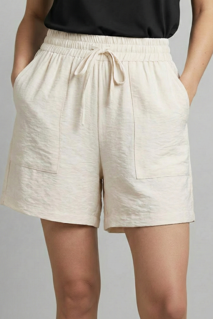 Maya | Drawstring Patch Pocket Casual Shorts