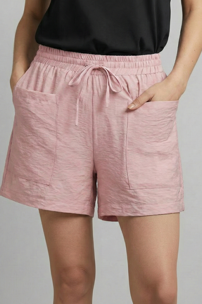Maya | Drawstring Patch Pocket Casual Shorts
