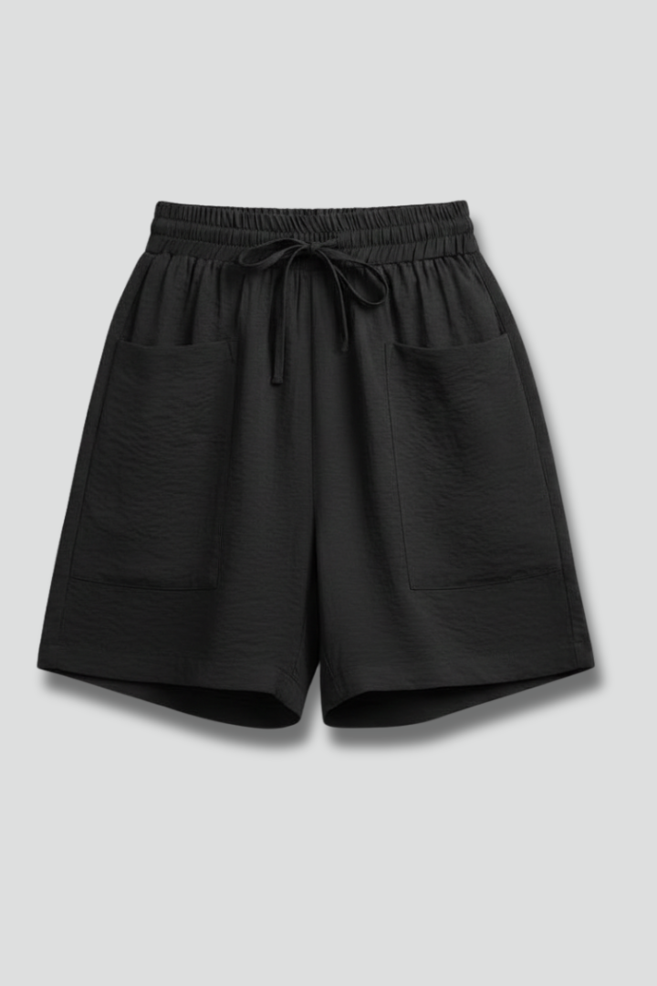 Maya | Drawstring Patch Pocket Casual Shorts