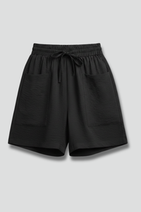 Maya | Drawstring Patch Pocket Casual Shorts