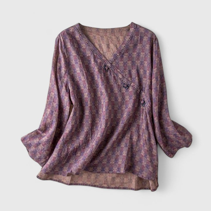 Wren | Comfortable Print V-Neck Blouse