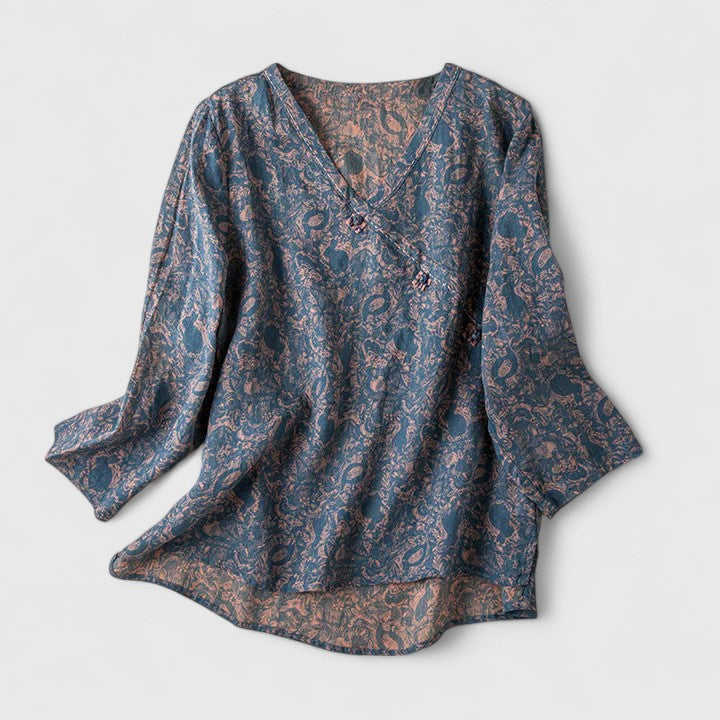 Wren | Comfortable Print V-Neck Blouse