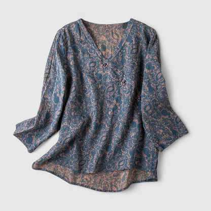 Wren | Comfortable Print V-Neck Blouse