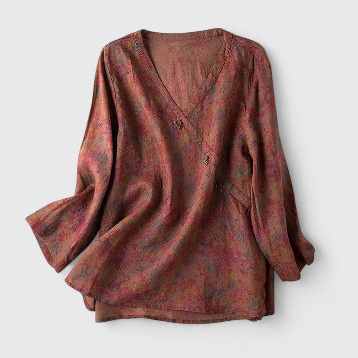 Wren | Comfortable Print V-Neck Blouse