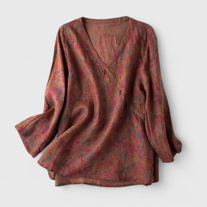 Wren | Comfortable Print V-Neck Blouse