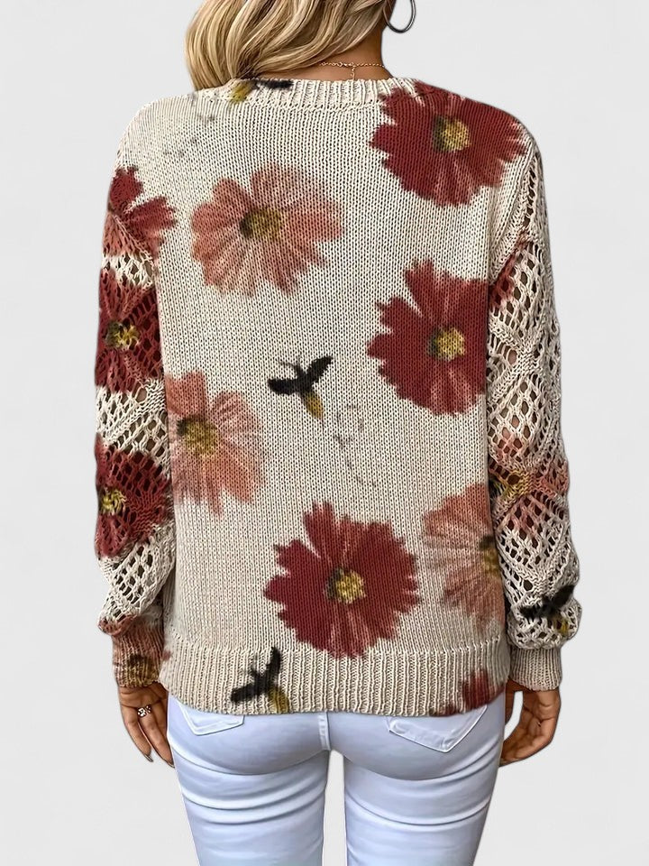 Zoey | Elegant Floral Print Knit Top