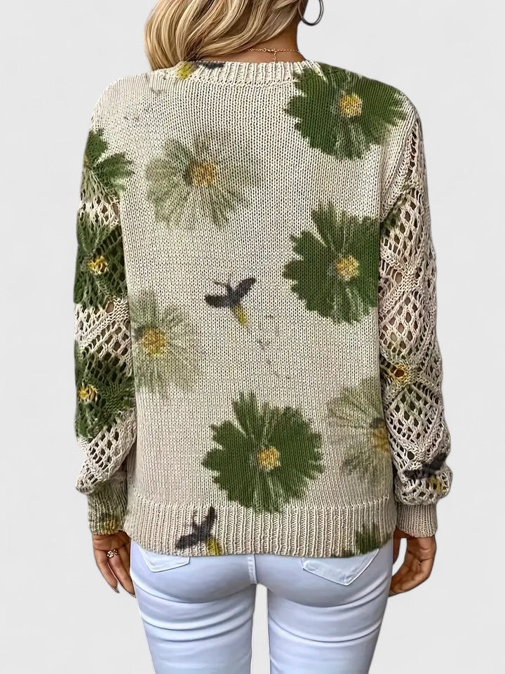 Zoey | Elegant Floral Print Knit Top