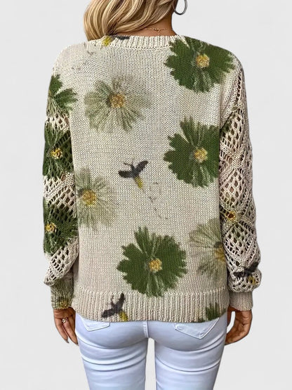 Zoey | Elegant Floral Print Knit Top