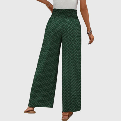 Stella | Smocked High Waist Printed Palazzo Pants