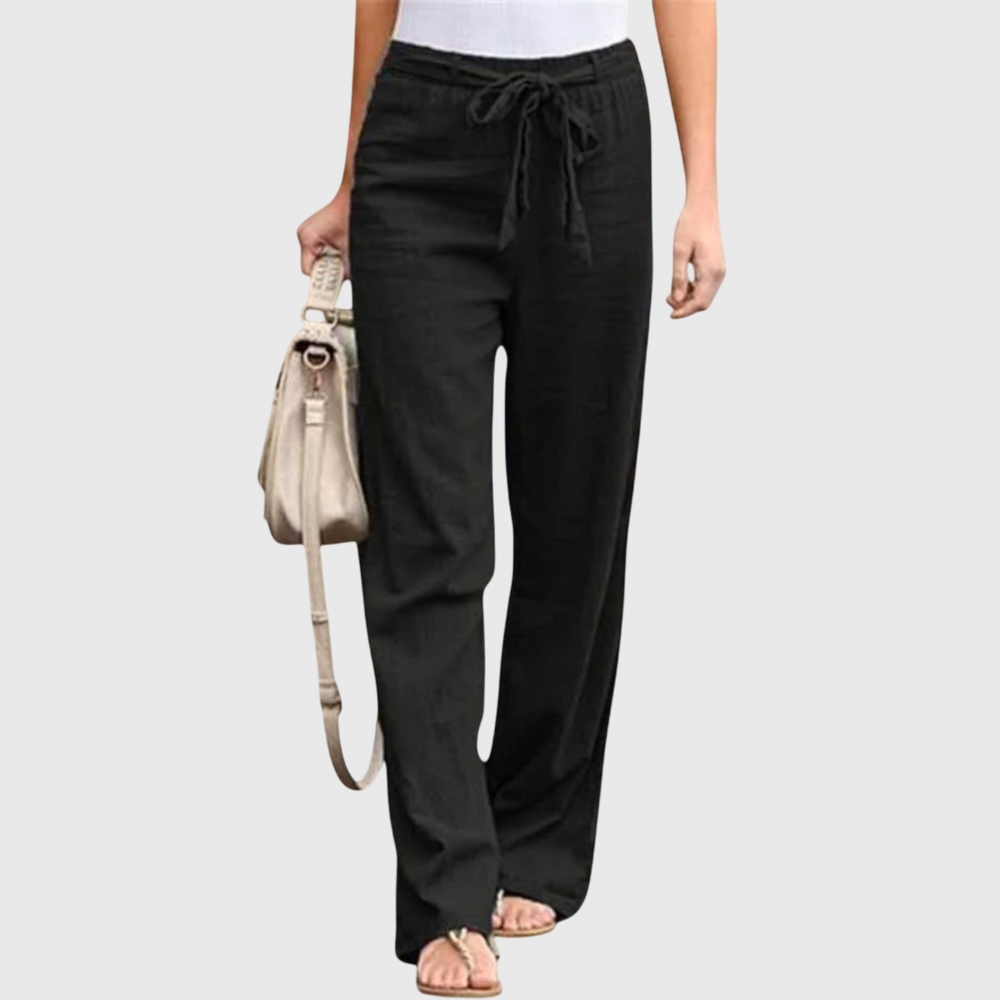 Brooklyn | Comfortable Tie Waist Straight Leg Pants