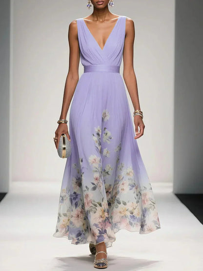 Lexi | Printed V Neck Wedding Guest Dress for Women