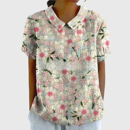 Jade | Floral Print Collared Blouse