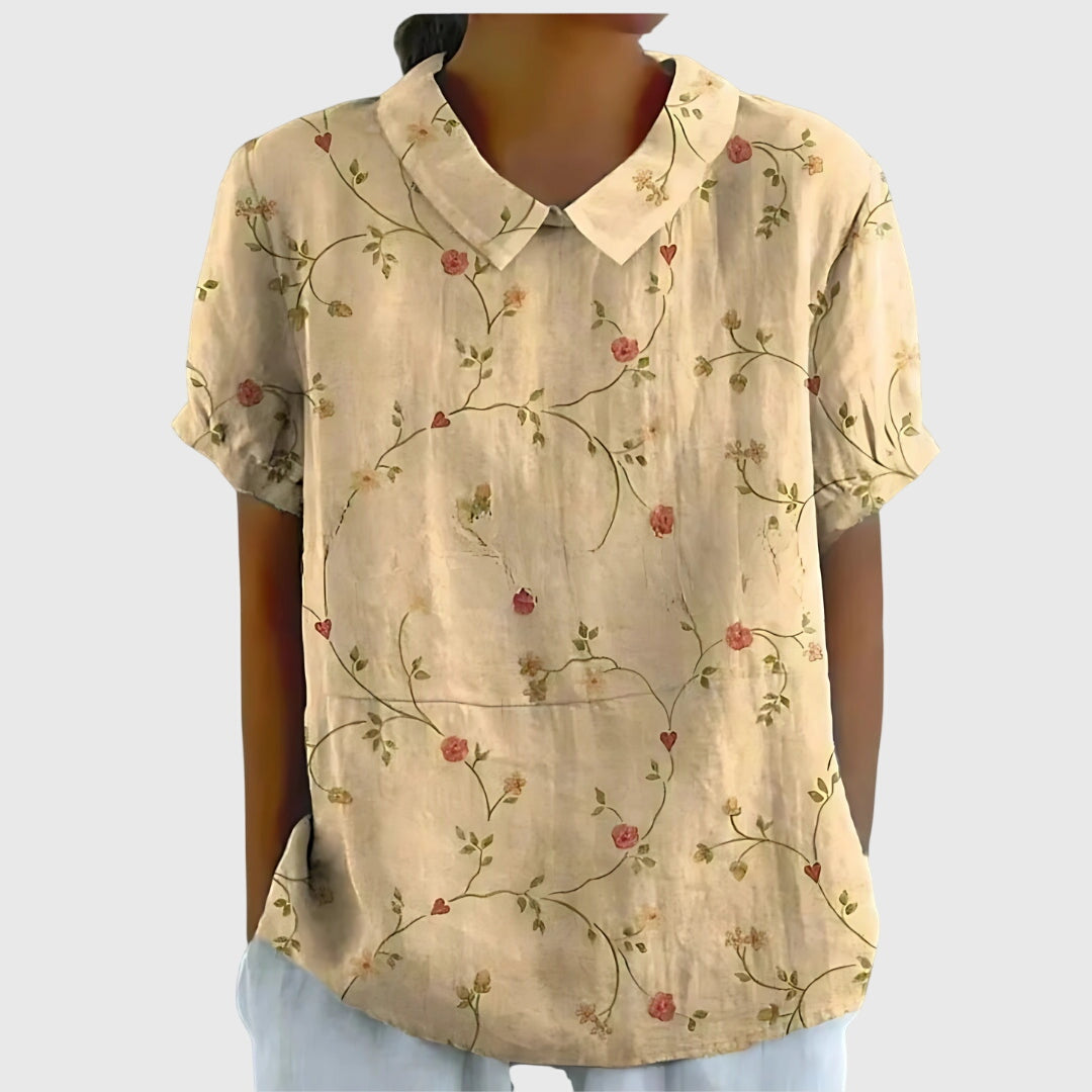 Jade | Floral Print Collared Blouse