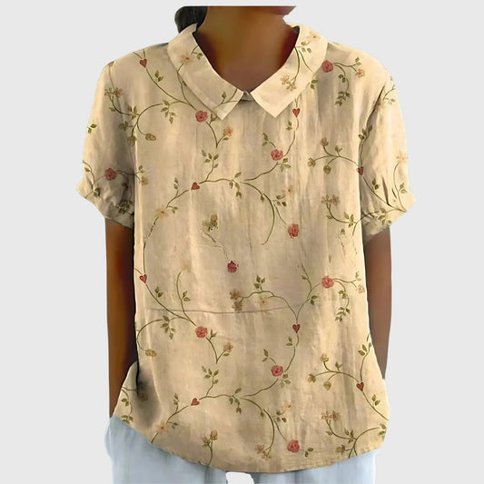 Jade | Floral Print Collared Blouse