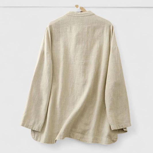 Victoria | Mandarin Collar Shirt With Frog Button