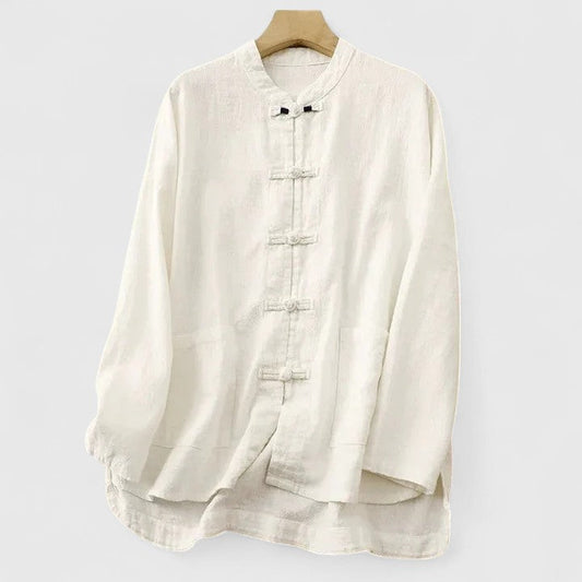 Victoria | Mandarin Collar Shirt With Frog Button