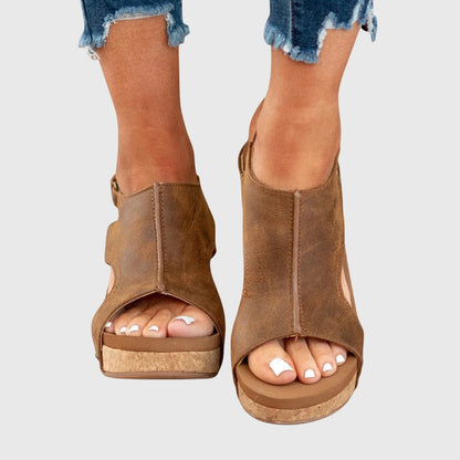Riley | Orthopedic Cork Wedge Sandals