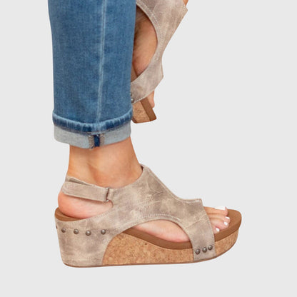Riley | Orthopedic Cork Wedge Sandals