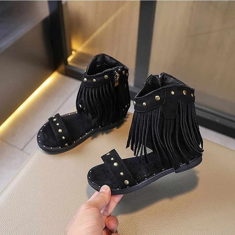 Ava | Studded Flat Gladiator Sandal Boots