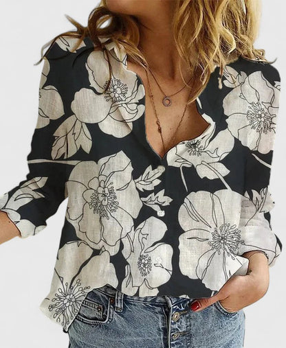 Harper | Elegant Button Down Linen Blouse