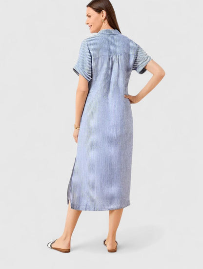 Stella | Striped Maxi Shirt Dress