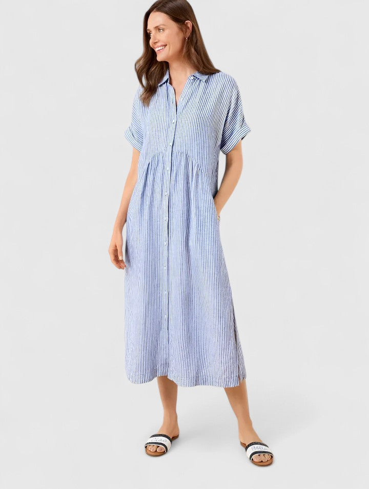 Stella | Striped Maxi Shirt Dress