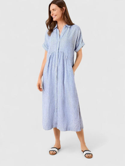 Stella | Striped Maxi Shirt Dress