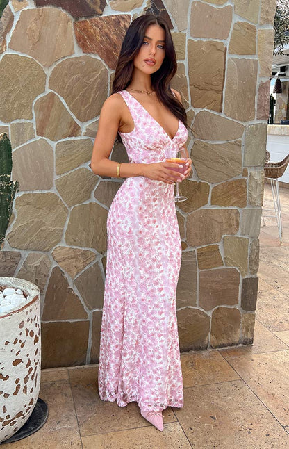 Isabelle | Floral Lace Maxi Dress for Wedding Guest
