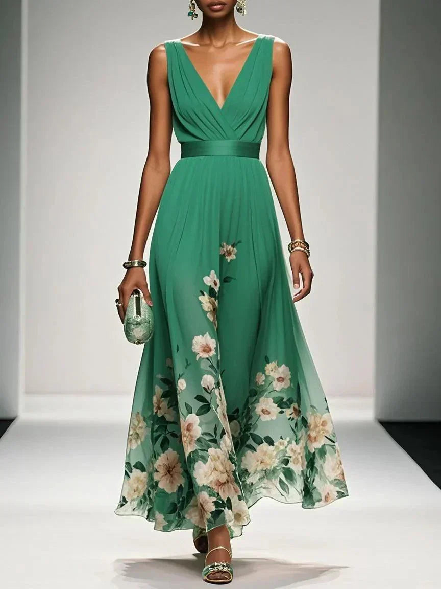 Lexi | Printed V Neck Wedding Guest Dress for Women