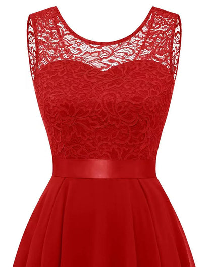 Morgan | Lace High Low Wedding Guest Dress