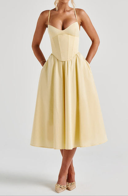 Celeste | Corset Bodice Midi Dress