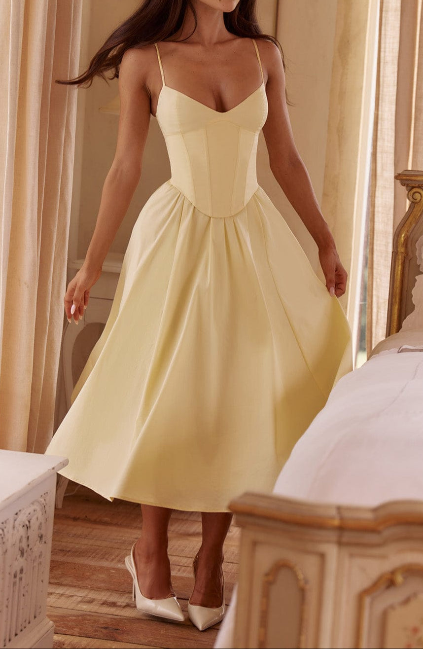 Celeste | Corset Bodice Midi Dress