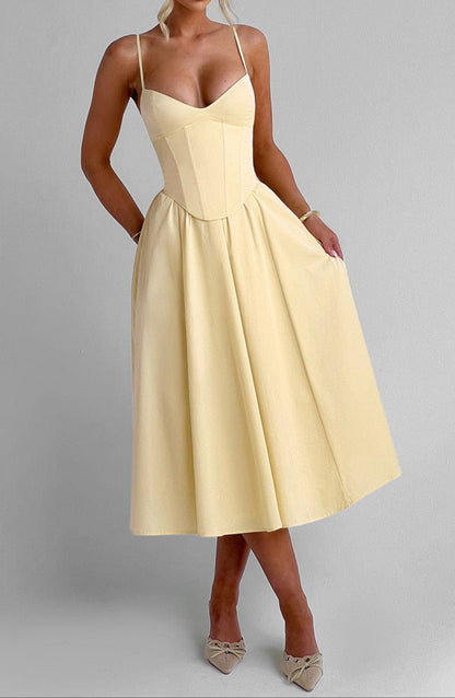 Celeste | Corset Bodice Midi Dress