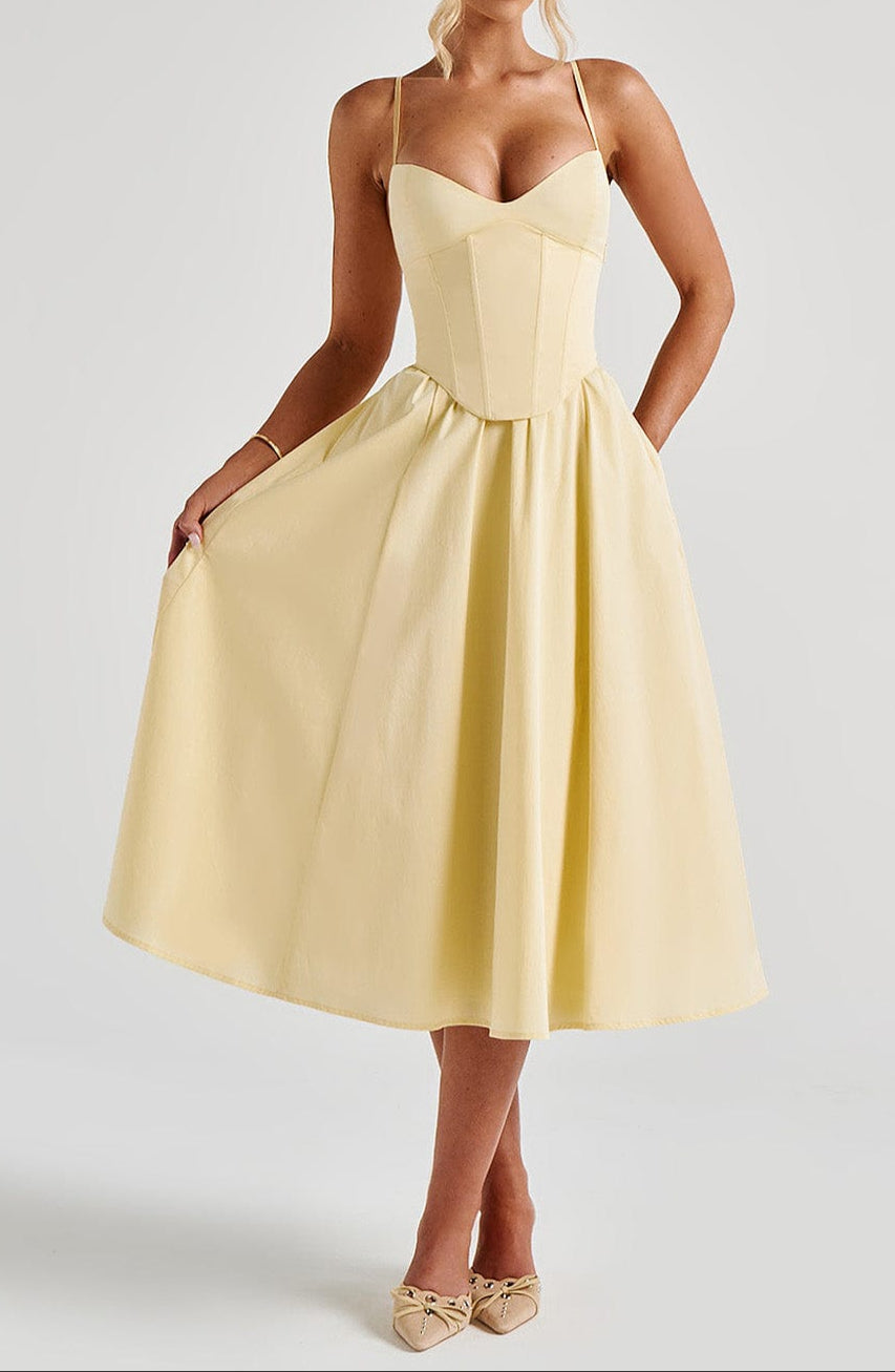 Celeste | Corset Bodice Midi Dress