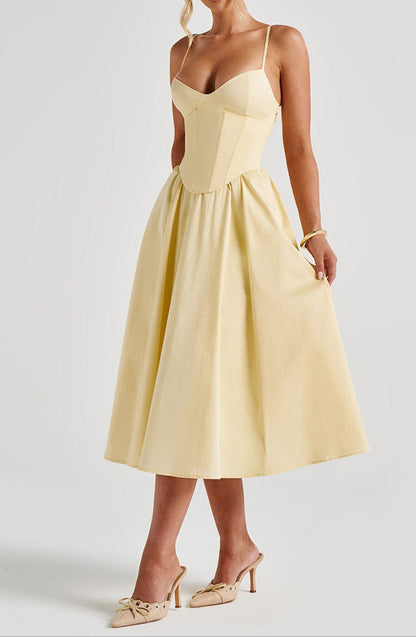 Celeste | Corset Bodice Midi Dress