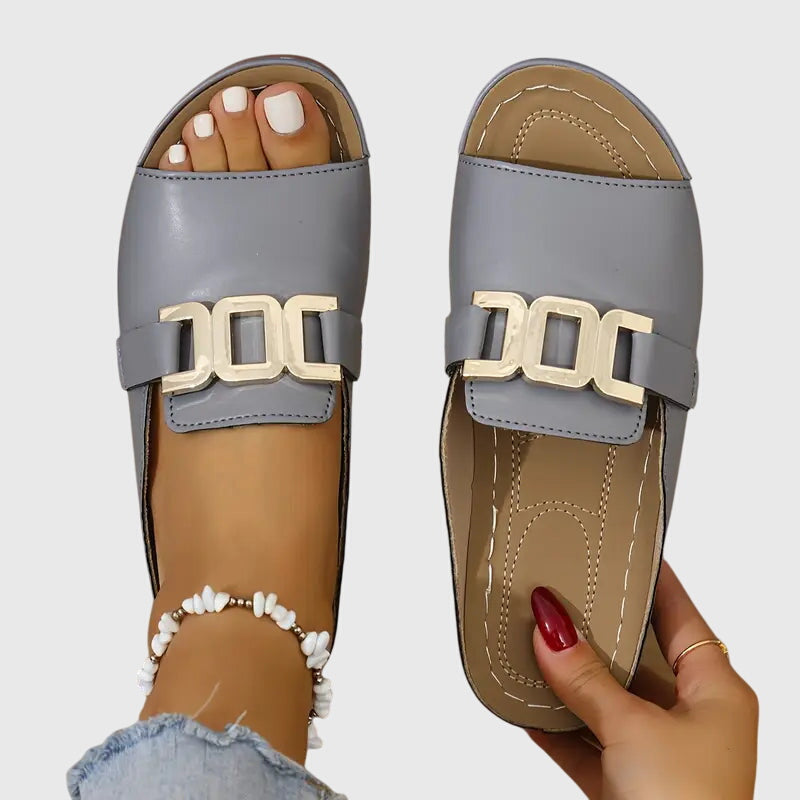 Ava | Comfortable Flat Slide Sandals