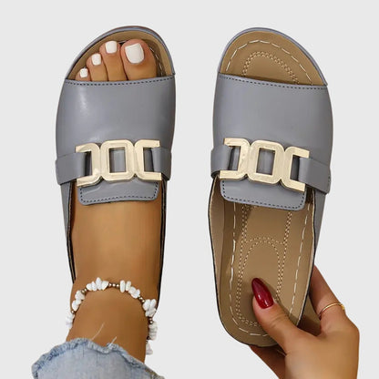 Ava | Comfortable Flat Slide Sandals