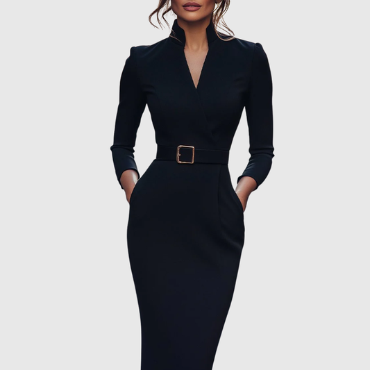 Diana | Pencil Midi Dress with Belt