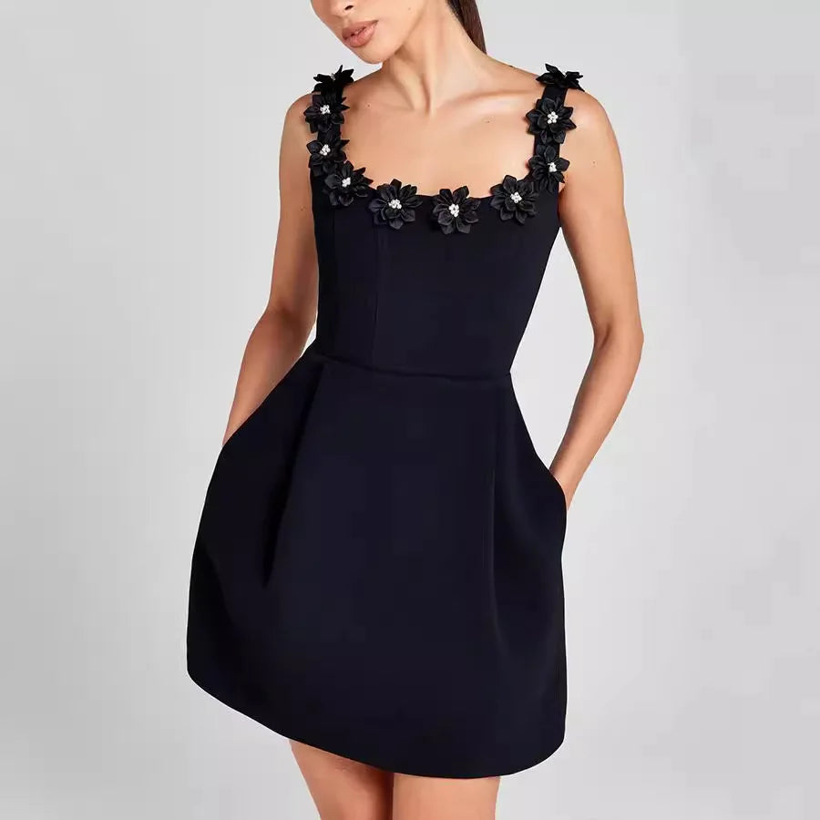 Cora | Elegant Mini Dress With Floral Detail