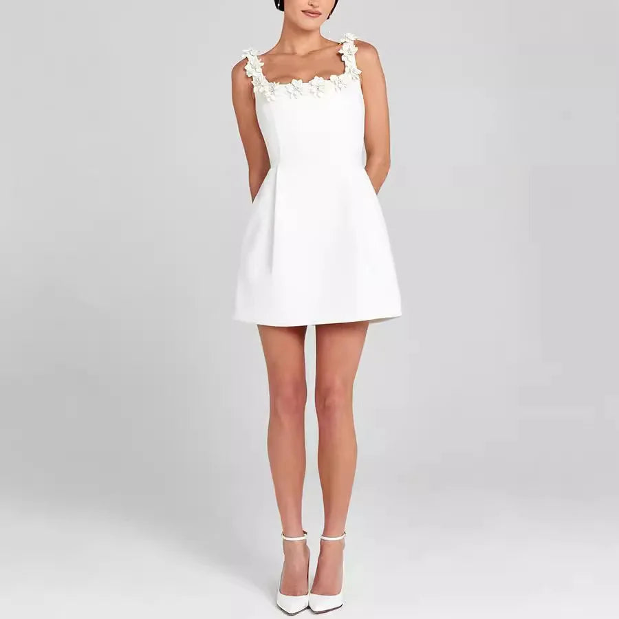 Cora | Elegant Mini Dress With Floral Detail